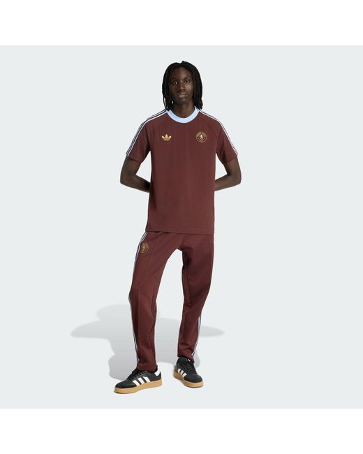 Adidas Red Aston Villa Fc Originals Track Pants for men