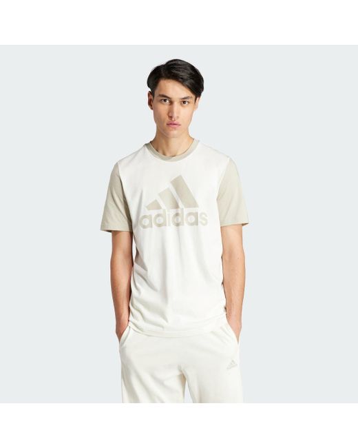 Adidas White Essentials Single Jersey Big Logo T-shirt for men