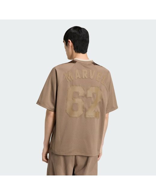 Adidas Brown Marvel Spider- Mesh Jersey for men