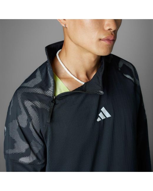 Adidas Gray Ultimate Hi Vis Reflective 1/2-Zip Top for men