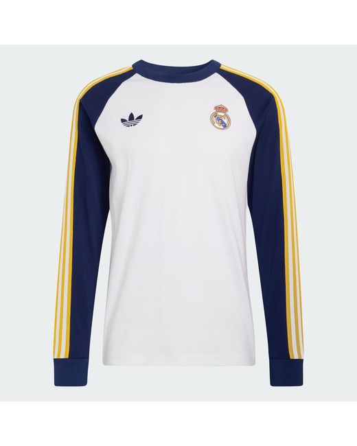 Adidas Blue Real Madrid Originals Long Sleeve T-Shirt for men