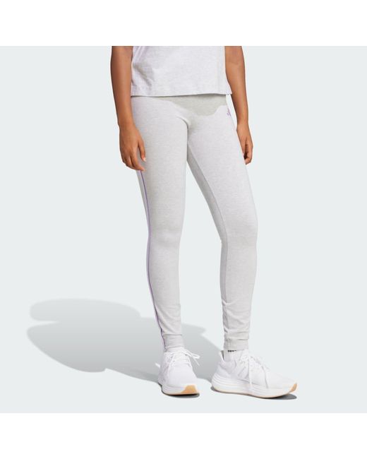 Adidas Gray Essentials Color Pop High-Waisted Leggings