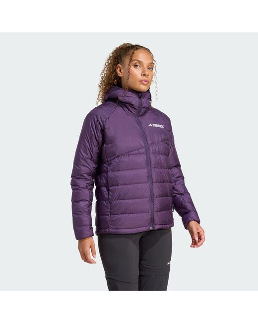 Adidas Purple Terrex Xperior Climawarm+ Down Hooded Jacket