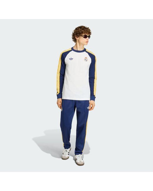 Adidas Blue Real Madrid Originals Long Sleeve T-Shirt for men