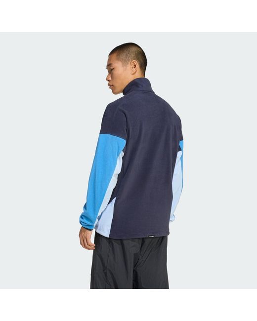 Adidas Blue Terrex Multi Climawarm Fleece Anorak for men