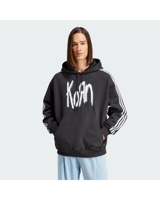 Felpa con cappuccio Korn di Adidas in Black da Uomo