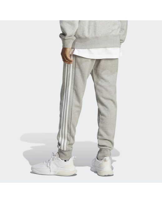 Essentials Tapered Cuff 3-stripes Joggers di Adidas in Gray da Uomo