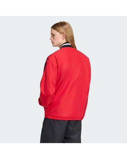 Adidas Red Manchester United Stadium Track Top for men