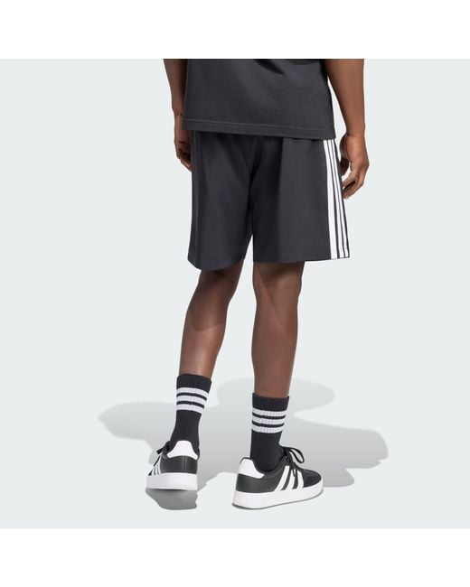 Adidas Black Essentials 3-Stripes Chelsea Lite Woven Shorts for men
