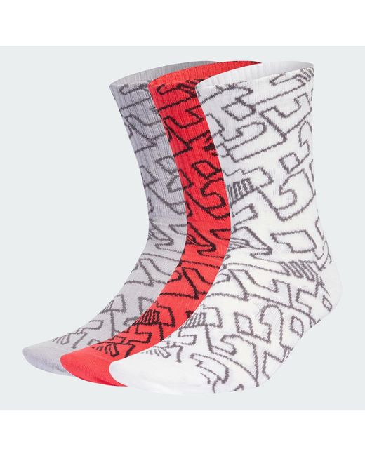 Adidas Red Germany Aop 3 Pair Pack Sock