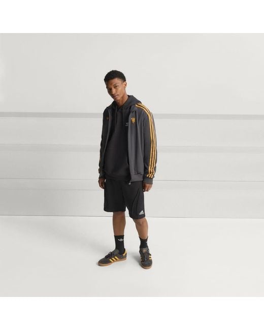 Adidas Gray Manchester United Terrace Icons Track Top for men