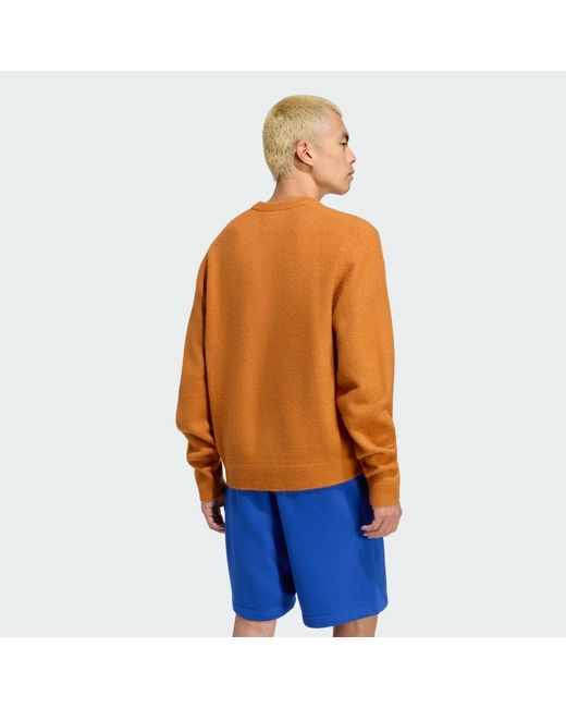 Adidas Trefoil Essentials Knit Strickpullover in Orange für Herren