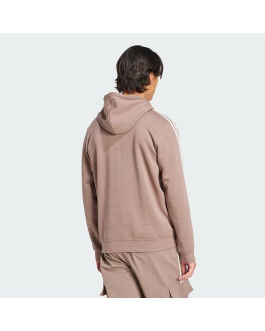 Adidas Brown Adicolor Classics 3-Stripes Hoodie for men