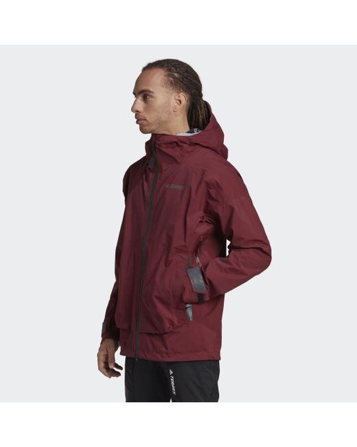 Adidas Red Terrex Myshelter Gore-tex Active Rain Jacket for men