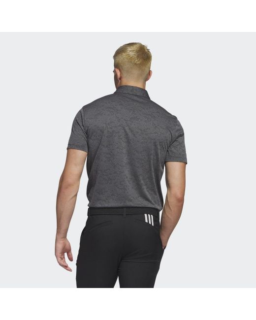 Adidas Gray Textured Jacquard Golf Polo Shirt for men