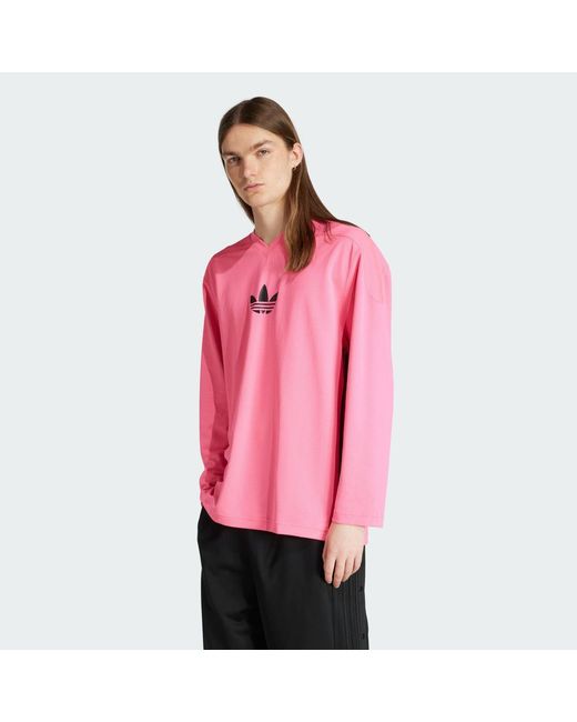 Adidas Pink Adicolor Mesh Long Sleeve for men