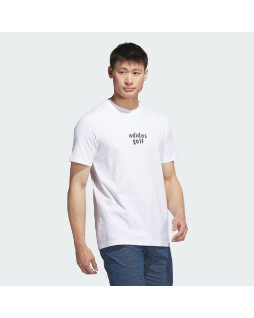 Adidas White Golf Graphic T-shirt for men