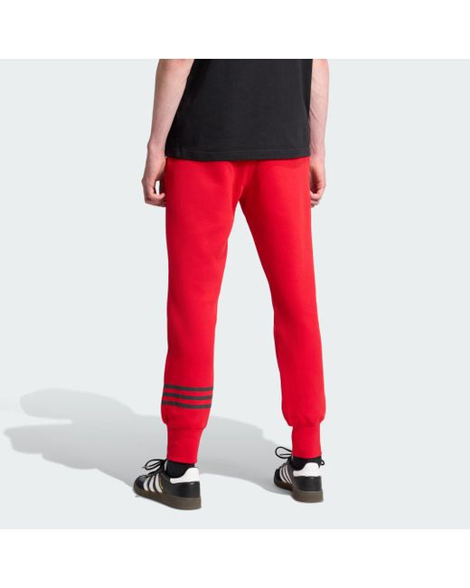 Adidas Red Street Neuclassics Cuffed Sweat Tracksuit Bottoms for men