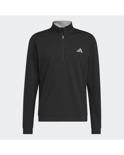Felpa Elevated 1/4-Zip di Adidas in Black da Uomo
