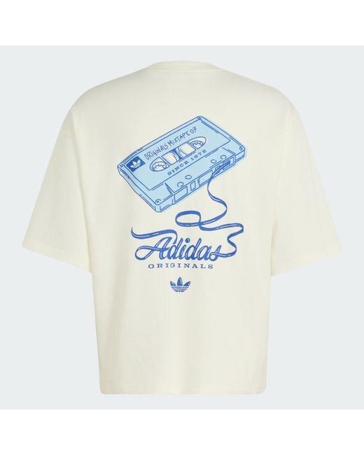 Adidas White Record Gfx T-Shirt for men