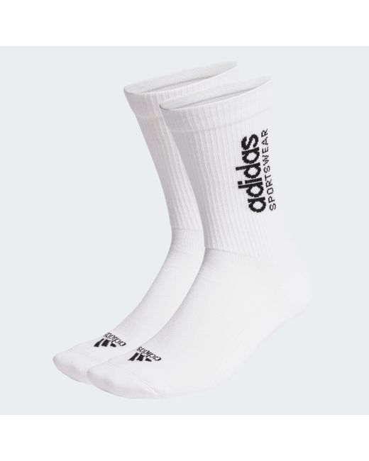 Adidas White Monogram Allover Graphic Socks 2 Pairs