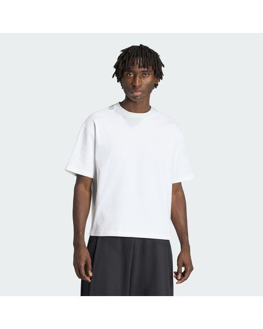 Adidas White Premium Essentials T-Shirt for men