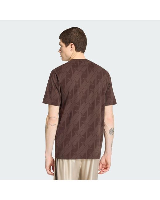 Adidas Brown Lifestyle Monogram Aop Tee Ia4531 for men