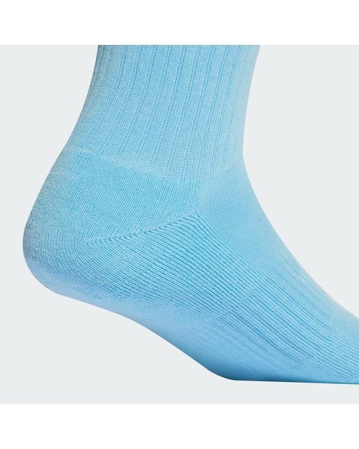 Adidas Blue 3-Stripes Cushioned Crew Socks 3 Pair Pack