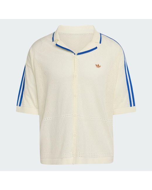 Adidas Blue Lifestyle Knitted Resort Shirt Kx1223 for men