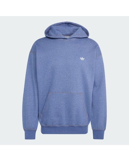 Adidas Blue Trefoil Essentials Melange Loose Hoodie for men