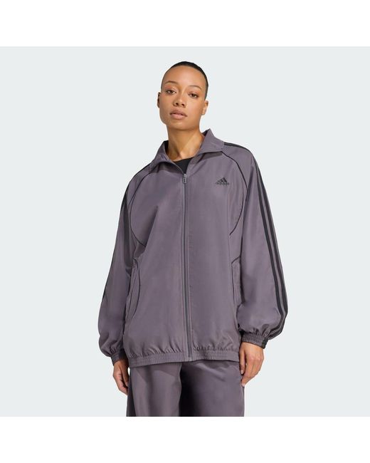 Adidas Purple Teamgeist Adicolor Oversized Woven Track Top