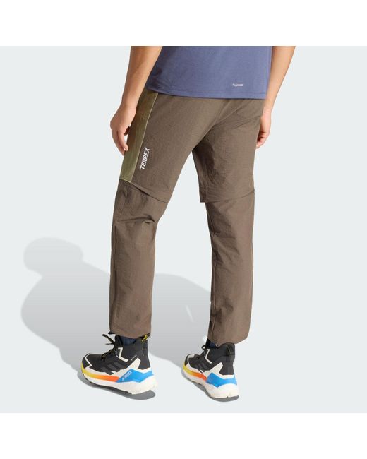 Adidas Gray Terrex Xperior Utilitas Clima365 Zip-Off Tracksuit Bottoms for men