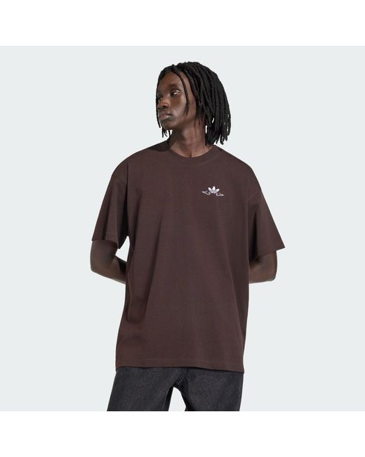 Adidas Brown Japanese Forg Graphic T-Shirt for men