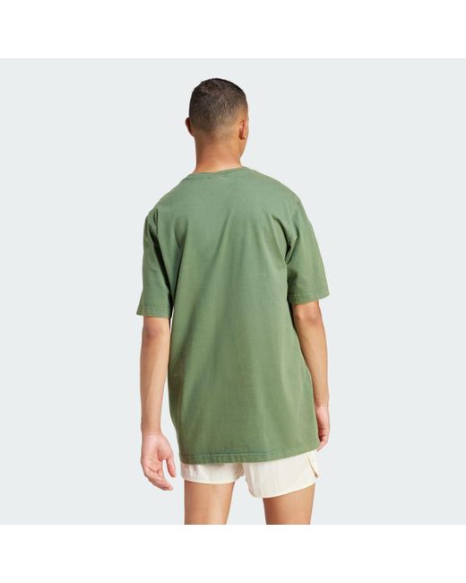 Adidas Green Adicolor Outline Trefoil T-shirt for men
