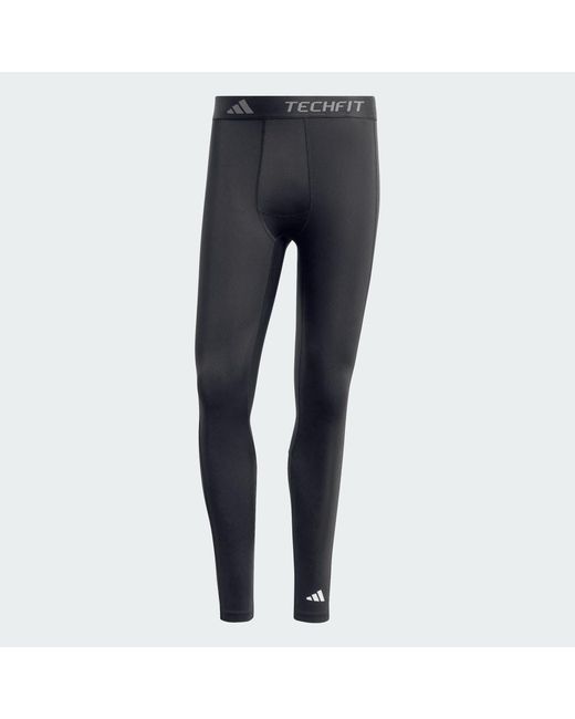 Adidas Blue Techfit Compression Training Long Tights for men