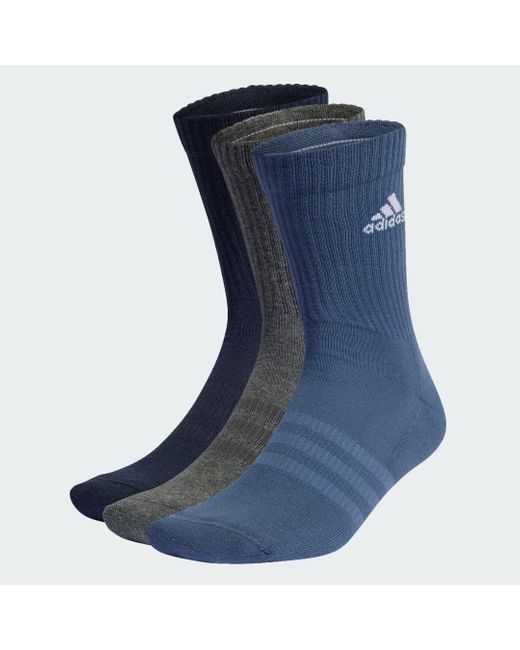 Adidas Blue Cushioned Crew Socks 3 Pairs