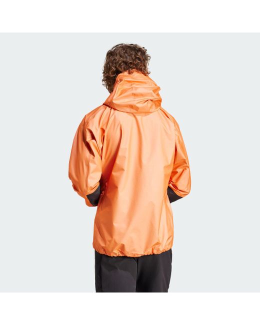 Adidas Orange Terrex Techrock Light Gore-tex Active Jacket for men