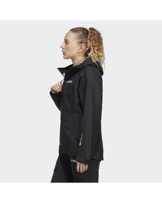 Adidas Originals Black Terrex Xperior Gore-tex Paclite Rain Jacket