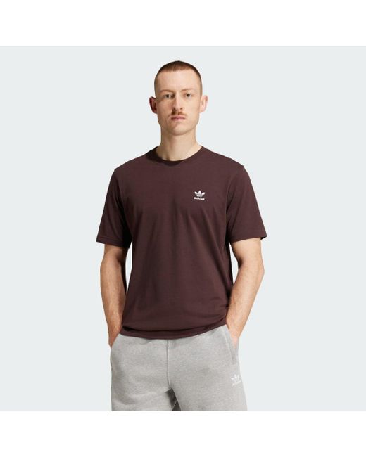 Adidas Originals Brown Trefoil Essentials Tee for men