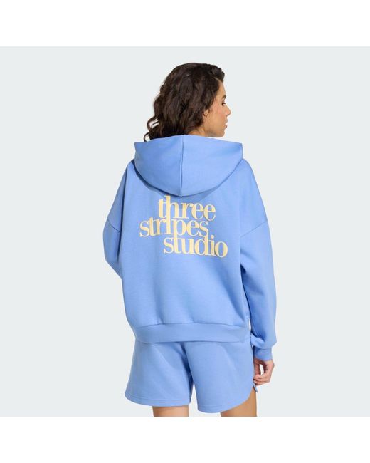 Adidas Originals Blue Sweatshirt Adidas W 3Ss Fl Hd2