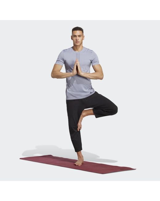Adidas Blue Aeroknit Yoga Base Seamless Training T-shirt for men