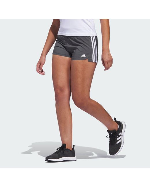 Adidas Blue Pacer 3-Stripes Woven Shorts