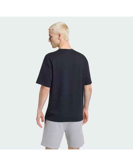 Adidas Blue Trefoil Essentials Loose Dropped Shoulder T-Shirt for men