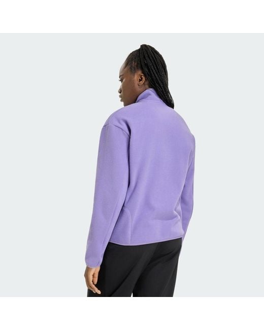 Adidas Purple Adi365 Running Essentials Winterized Fleece Half-Zip