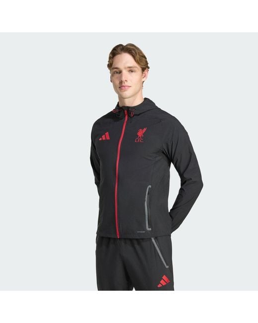 Adidas Black Liverpool Fc Tiro 25 Competition Vis Tech Travel Jacket for men
