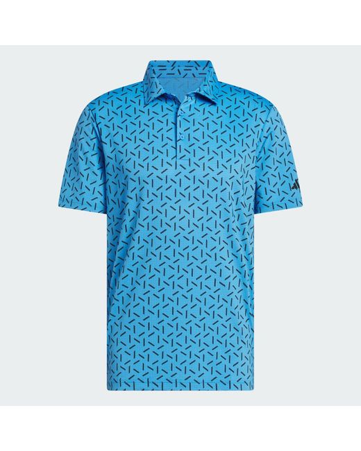 Adidas Blue Ultimate365 Mesh Print Climacool Polo Shirt for men