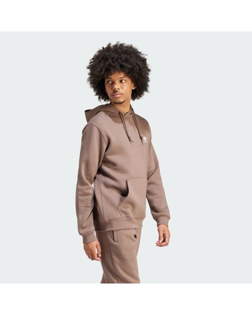 Adidas Originals Brown Trefoil Essentials Hoodie for men