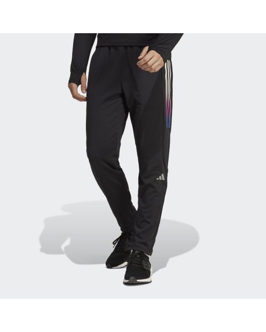 Adidas Black Run Icons 3-stripes Joggers for men