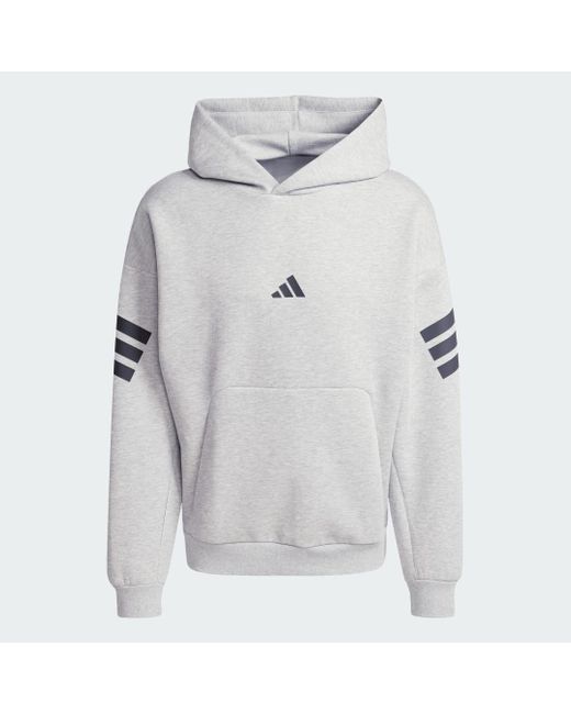 Adidas Gray Future Icons 3-Stripes Hoodie for men