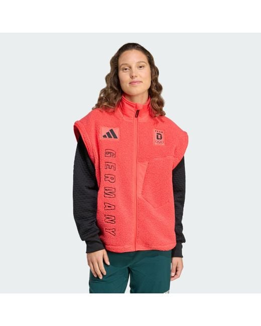 Adidas Red Team D Xploric High Pile Fleecejacke